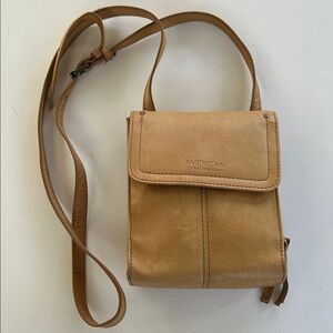American Leather Co. Kansas Tan Adjustable Crossbody Bag Purse